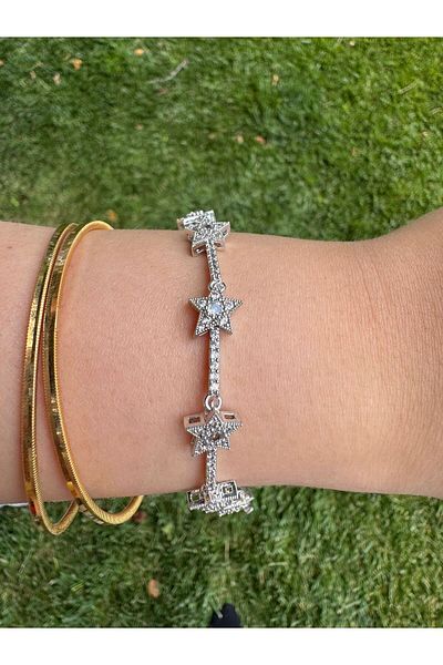 mos&more Silver Zircon Stone Star Bracelet Xuping