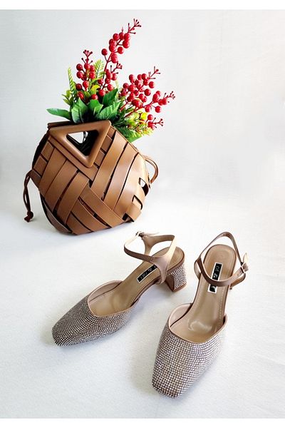 Of&Off Women's Stone Square Toe Heel Shoes