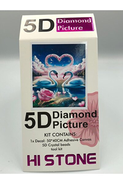 DUCK HOBY 50x40 Boncuklu Taş Mozaik Elmas Goblen Pano Tablo Resim Boncuk Puzzle Dıamond Paıntıng Hı Stone