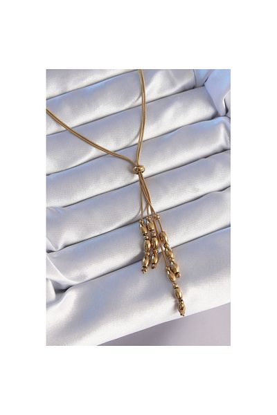 Skygo 316L Steel Gold Color Adjustable Length Dangle Model Necklace - Tj-Bko8885