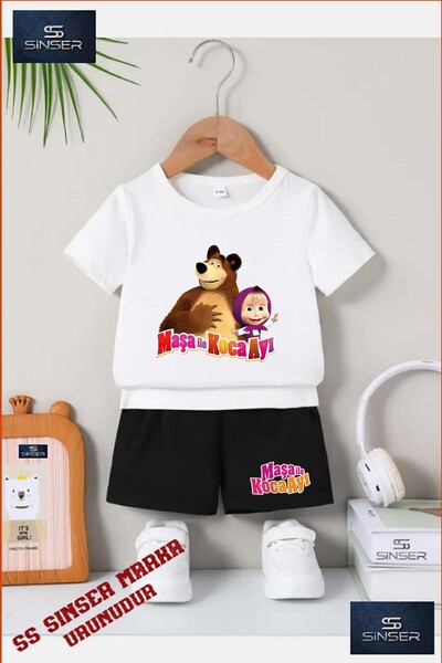 SS SİNSER Tricou cu gât rotund imprimat special pentru copii UNISEX „BEAR WIT...