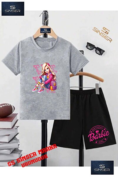 SS SİNSER Children’S “Barbie Sitting Cantali“ Custom Printed Crew Neck T-Shir...