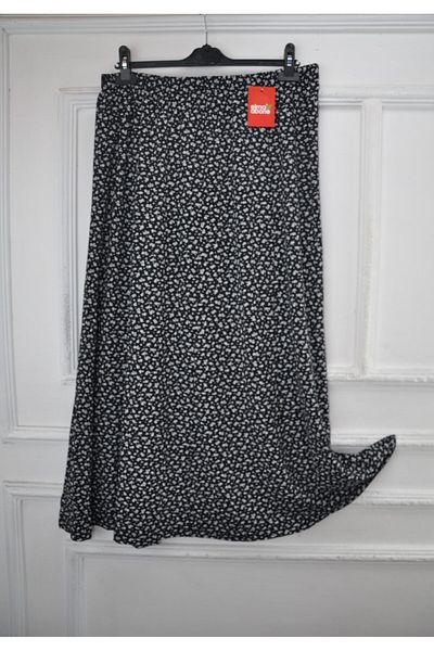 elma abone Plus Size Pigment Combed Cotton Elastic Mother's Skirt
