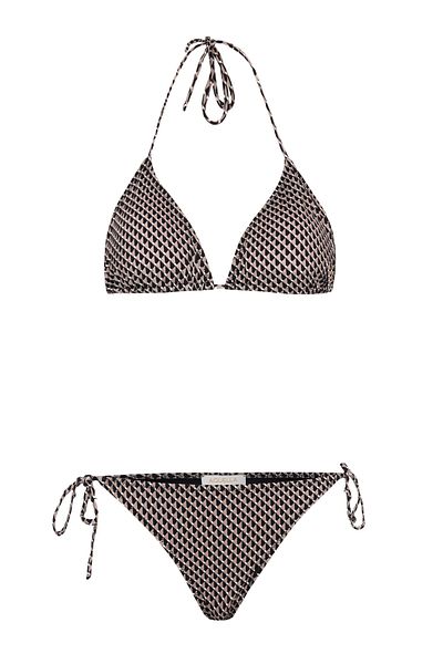 AQUELLA Patterned Back Gathered Triangle Bikini