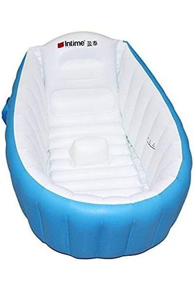 Picodino InTime inflatable baby bathtub, ergonomic and compact design, blue