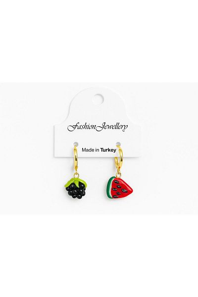 Arsglass Steel Earrings Glass Strawberry Blackberry Earrings