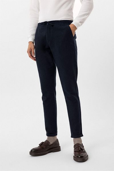 SÜVARİ Slim Fit Armure Patterned Cotton Jogger Pants