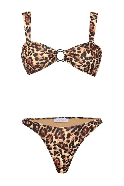 AQUELLA Patterned Strapless Bikini with Buckle Wide Strap