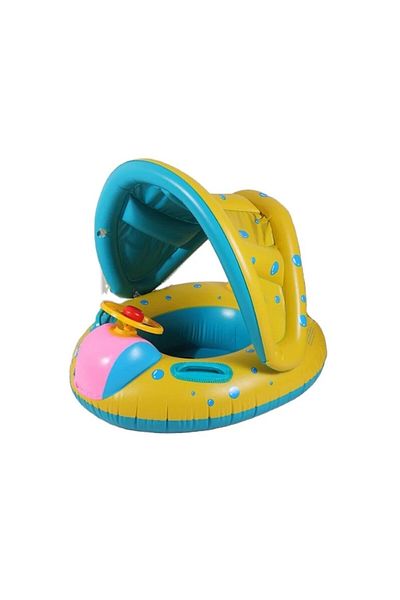 Picodino Inflatable children's pool with roof and removable canopy, multicolor