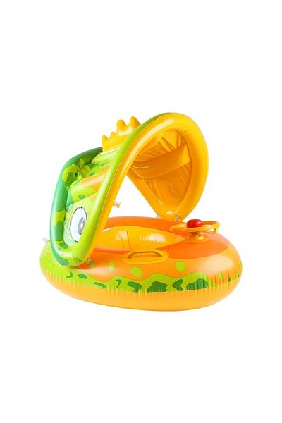 Picodino Inflatable boat with steering wheel, removable sunshade and child support, Crocodile model