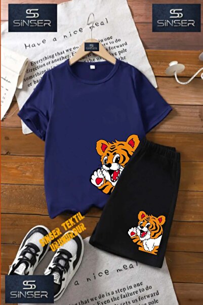 SS SİNSER Tricou cu gât rotund cu imprimeu special „YANDAN CUTE TIGER” pentru...