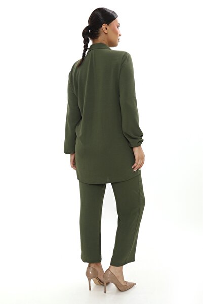 Butik Aerobin keten tunik pantolon takım