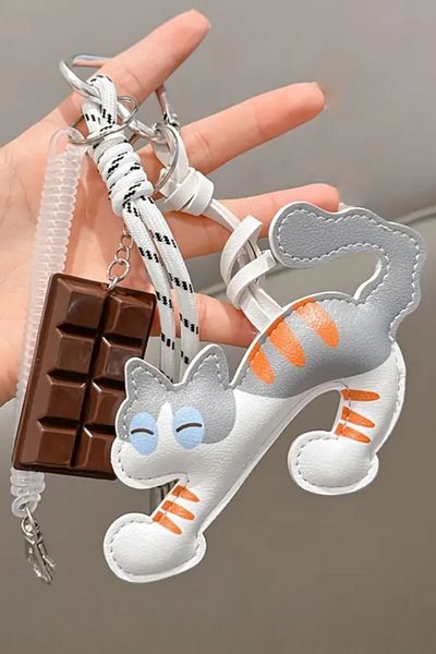 İLKYAZ Cat Grey Charm Bag Accessories (Bag Not Included)