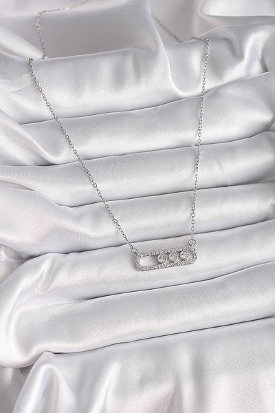 Clariss 316L الصلب الفضة اللون سلسلة الزركون حجر ميسيكا نموذج قلادة المرأة
