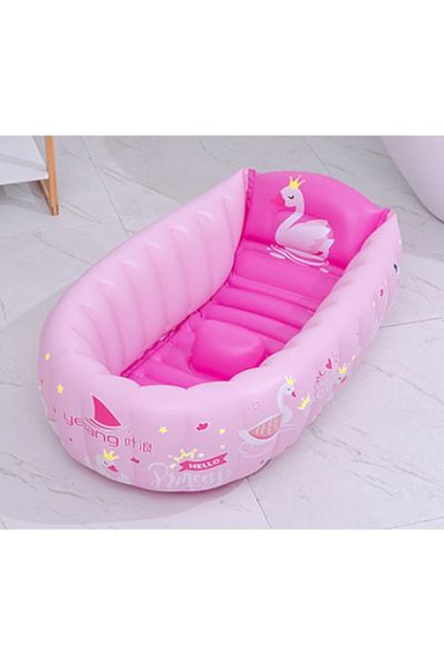 Picodino Inflatable baby bathtub, swan, pink