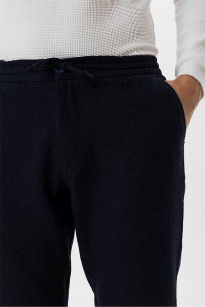 SÜVARİ Slim Fit Armür Desenli Pamuklu Jogger Pantolon