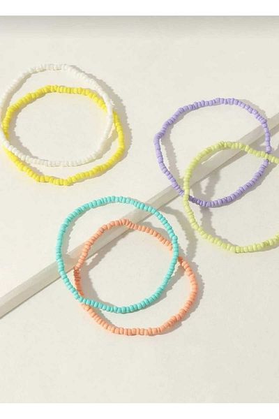 TUHAM AKSESUAR Colorful Sand Bead Ankle Bracelet