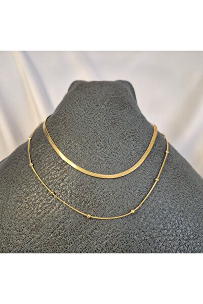 GOLD ÇİFTLİ ZİNCİR KOLYE