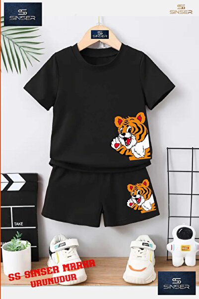 SS SİNSER Tricou cu gât rotund cu imprimeu special „YANDAN CUTE TIGER” pentru...
