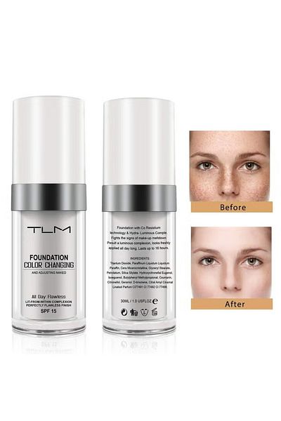 TLM Magical foundation with color-changing technology to adapt to natural skin tone with SPF 30 30ml