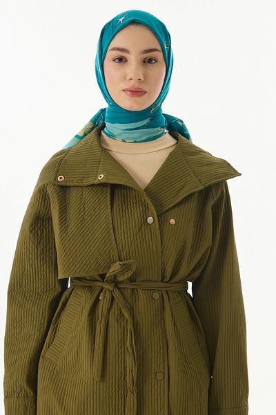 FENZA SCARF Ocean Pattern Cotton Shawl - Petrol Green