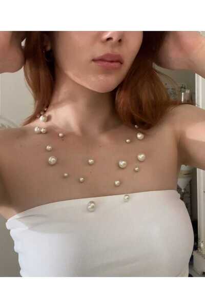 TUHAM AKSESUAR çoklu hayalet inci kolye