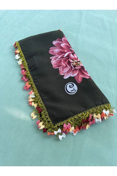 CENK YAZMA CULOARE KAKI ÎNCHISĂ Broderie manuală Broderie de vară/broderie de ac/broderie yemenită/broderie manuală/broderie de capK