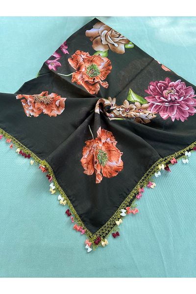 CENK YAZMA CULOARE KAKI ÎNCHISĂ Broderie manuală Broderie de vară/broderie de ac/broderie yemenită/broderie manuală/broderie de capK