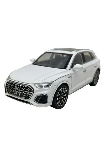 JPT Audi Q5 1:24 white replica model opens doors, hood and trunk, sounds and lights