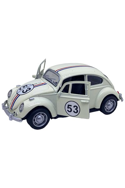 JPT Volkswagen Beetle Herbie metal car, 1:32 scale, retro model with sounds and lights