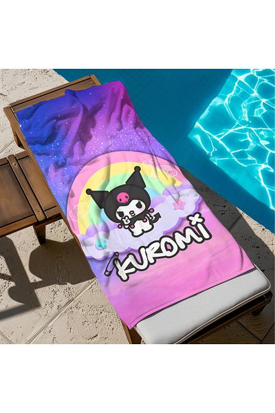hediyechy Giftbedding Colorful Kuromi Themed Beach Towel