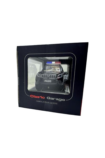 JPT Toyota Land Cruiser Prado Police Car Model with Sounds and Lights - Black Model 1:28