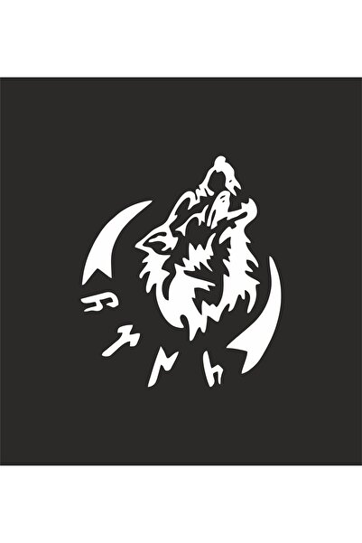 MS Major Selection Autocolant Gokturk Turkish Wolf 15x13 cm Autocolant pentru masina, motocicleta, laptop, parbriz