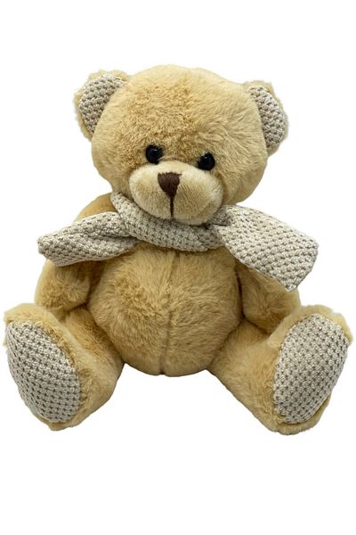 JPT Light brown baptism teddy bear with scarf 18 cm