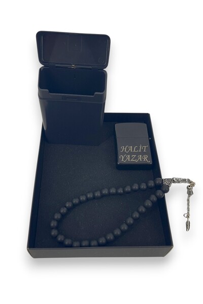 SürLaz 3 Parça Doğum Günü Hediyesi Plastik Kapaklı Tabaka İsme Özel Çakmak Ve...