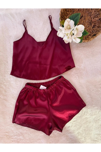 Butik Satin Pajama Set Claret Red