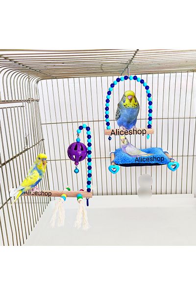 aliceshop Bird Bed Swing Stress Drawstring Bell Bulk Perch 3 Products Together
