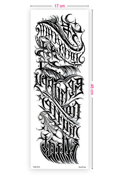 BP Tattoo Yazılı Kol Kaplama Geçici Dövme Tattoo