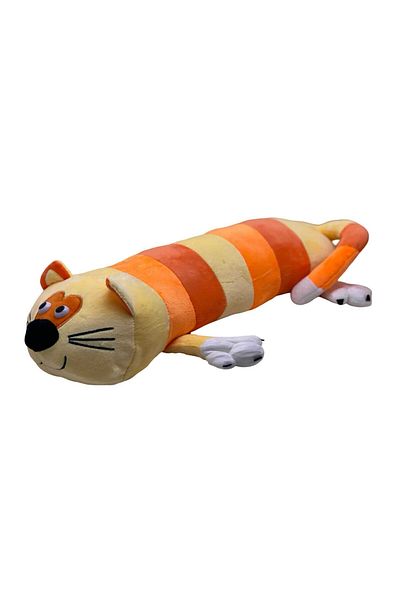 JPT Cylindrical plush cat, 50 cm, orange with stripes