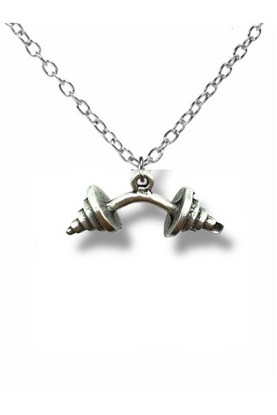 Herşey Nota Border Recognition – Sportsman Fitness Dumbbell Figured Unisex Necklace (60 cm Chain)