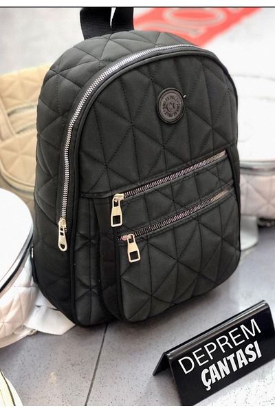 MAMIN Women's Quilted Design 3 Zippered Stylish Backpack