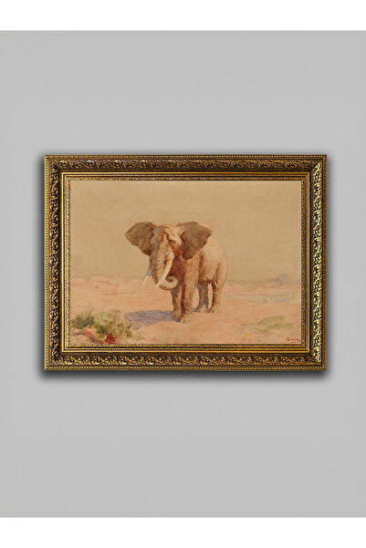 WoodyArts Stari slon - Zlatni antikvitetni okvir