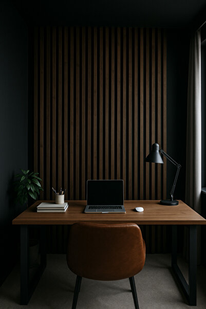 ATS YAPI AKUSTİK Ceviz Kendinden Yapışkanlı Duvar Çıta – 12 Adet | 240 cm Uzu...