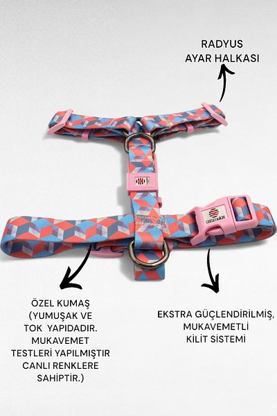 CARAMELOS H Type Dog Chest Collar Medium and Large Breed, Special Series, 2.5 Cm, Dog Chest Collar