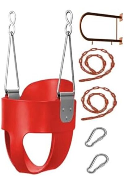 ALBADER أرجوحة حائط حديدية مع مقعد أرجوحة للأطفال وسلاسل للاستخدام الخارجي، مقعد شديد التحمل مع قضيب حديدي