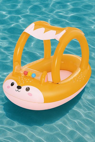 Fillikutum Baby Sea Boat with Canopy – Pool & Sea Fun with Sun Protection and Safe Seating