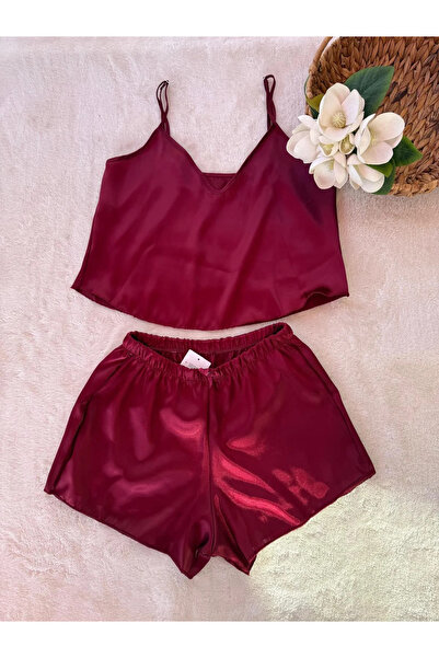 Butik Satin Pajama Set Claret Red