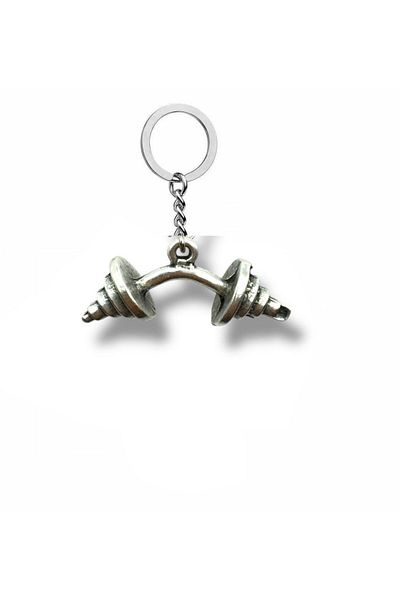 Herşey Nota Carry Your Strength - Unisex Metal Keychain with Sports Fitness Dumbbell Figure