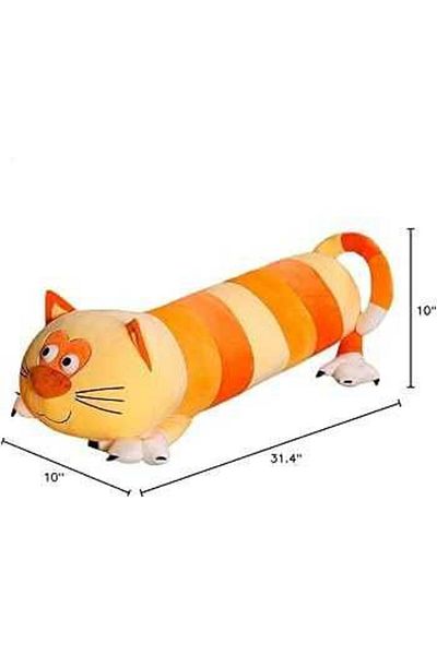 JPT Cylindrical plush cat, 50 cm, orange with stripes
