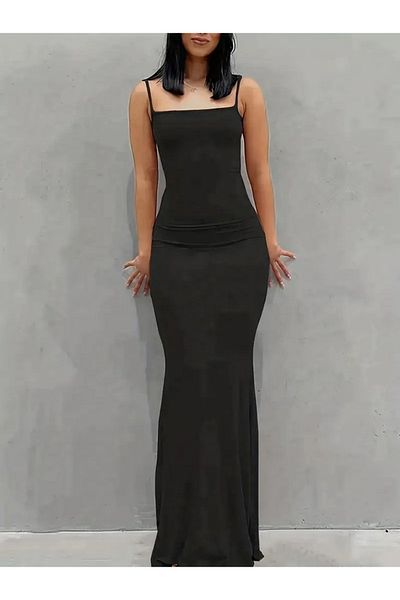 MRA Fashion    Women's Sleeveless Straps Bodycon Long Viscose Dress